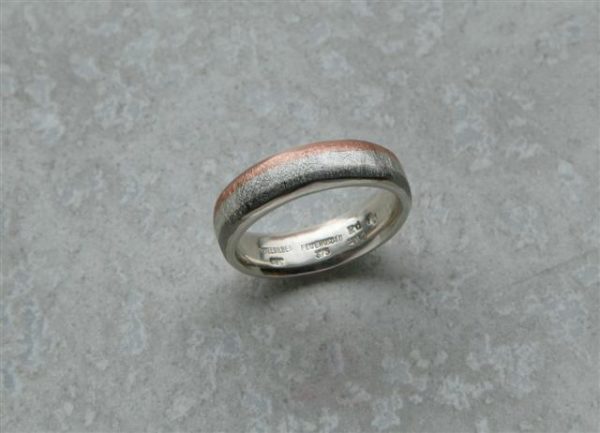 Eismattring mehrfarbig in Silber Rotgold und Palladium